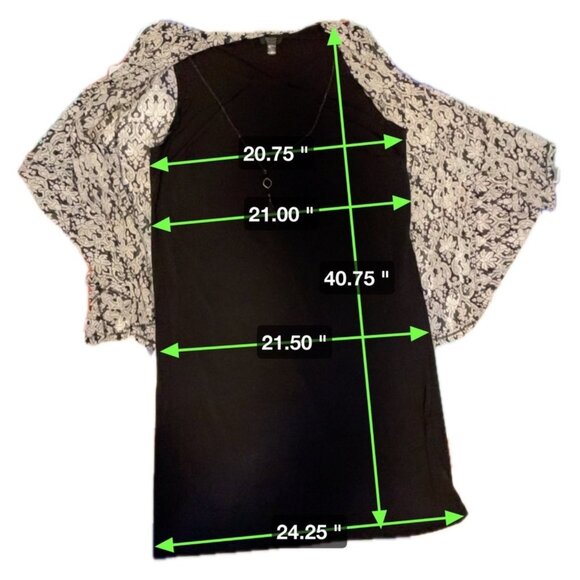 Mackenzie & James Black Black Sheath Dress White Open Cardigan Sz 1X - Picture 7 of 7